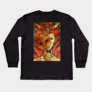 The Fox. Gothic Mysteries Design. Kids Long Sleeve T-Shirt